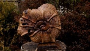 Hand-carved wooden spiral sculpture on a pedestal, illustrating artisan woodwork for bespoke tables and wooden doors.