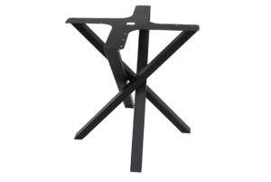 Black metal folding keyboard stand with an X-shaped frame.