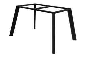 Black metal table frame with four legs and a rectangular top frame.