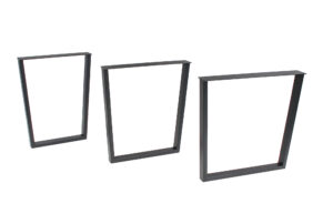 Three rectangular picture frames tilted at different angles, arranged diagonally on a white background.